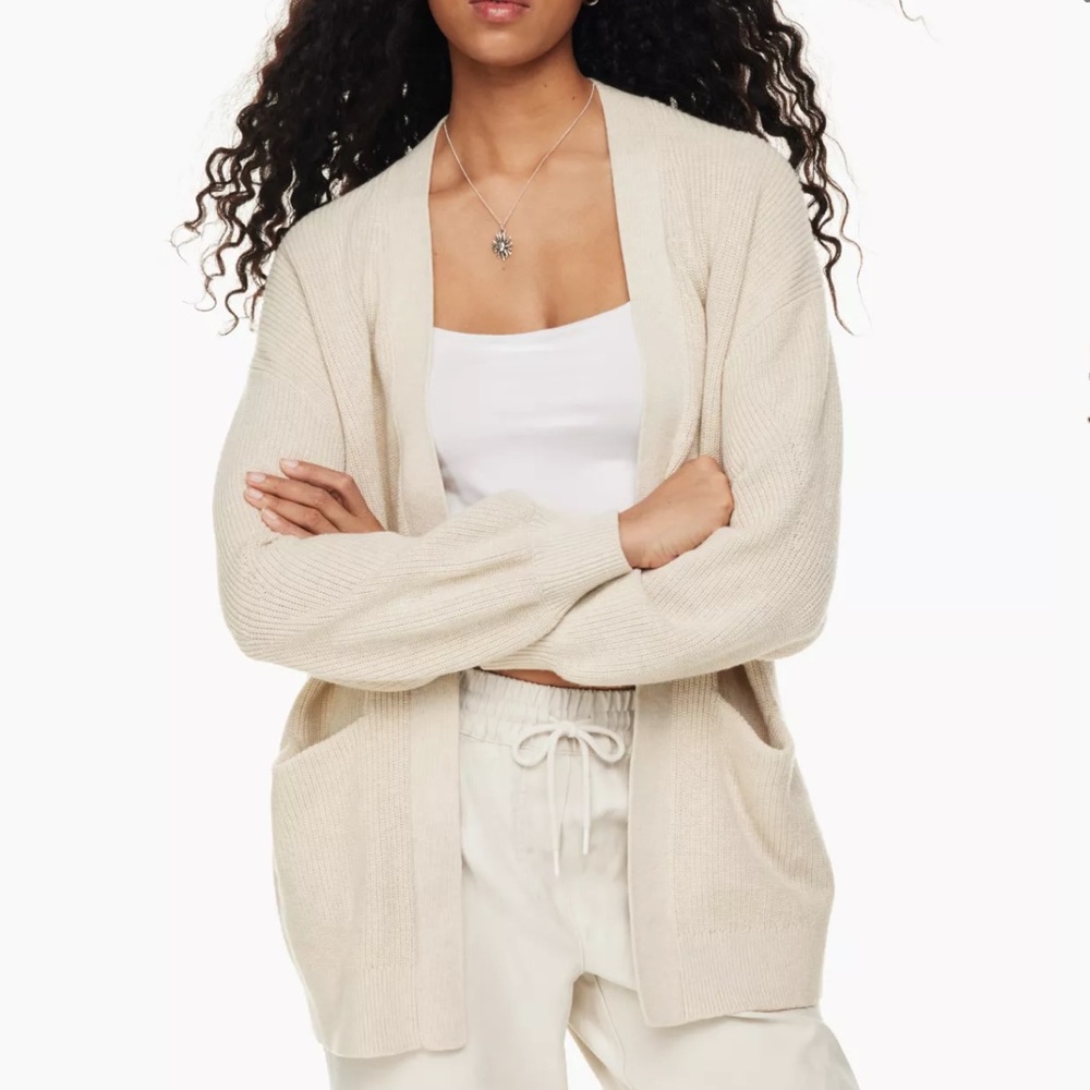 Aritzia Wilfred Free Unwind Cardigan beige